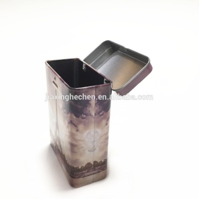 Rectangle hinged cigarette tin box