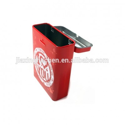 Fancy metal cigarette tin box packaging with hinged lid